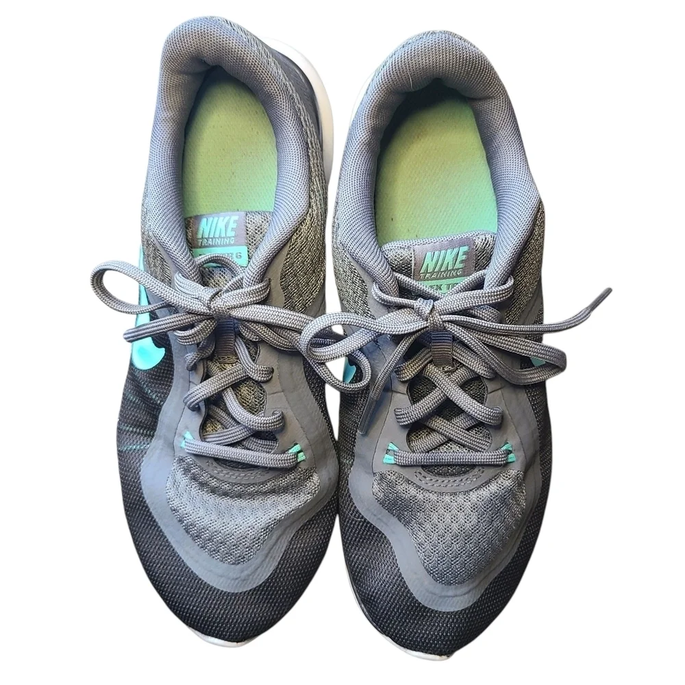 Nike Flex TR 6 Women’s Training Shoes Gray Teal Size 8.5 Lightweight